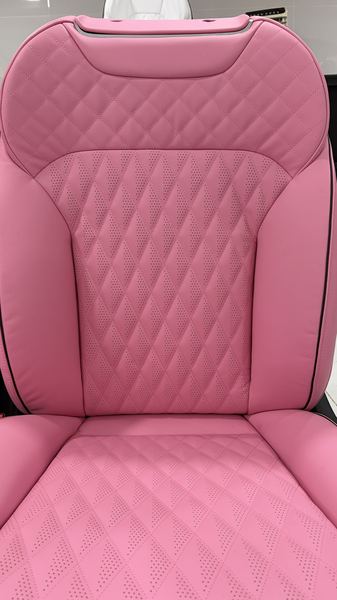 Pink seat with diamond quilting