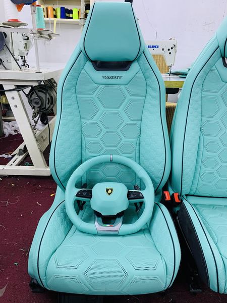 Teal quilted seats