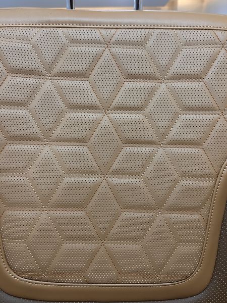 Beige panel with hexagon quilting