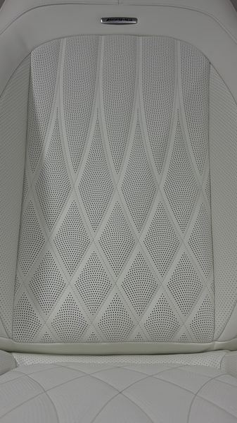 White backrest with diamond stitching