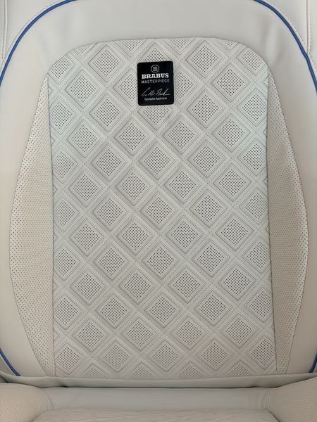 White backrest with diamond quilting