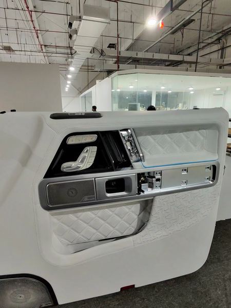 White quilted door panel