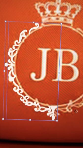 JB crown monogram, digitized design