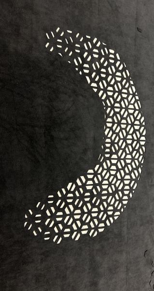 Laser-cut pattern in grey suede