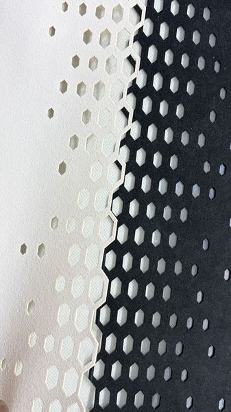 Gradient perforation, close-up