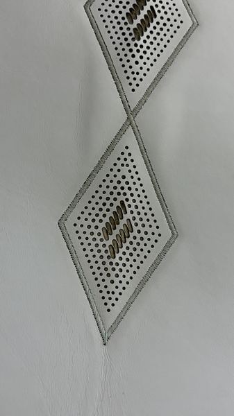 Perforated diamonds with stitching
