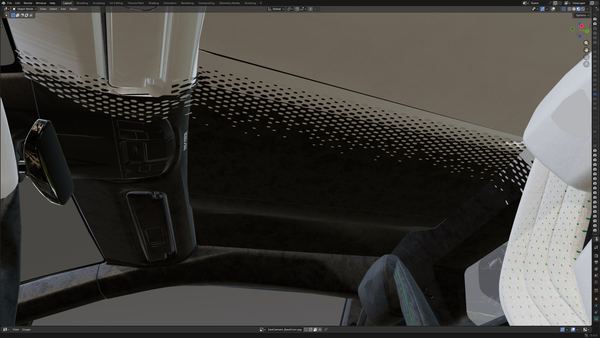 Interior design render, door panel
