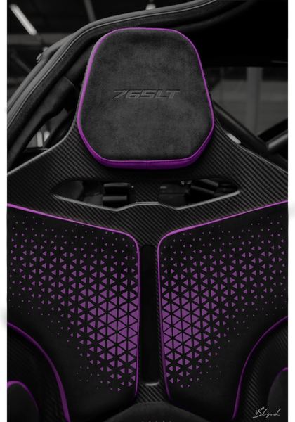 Seat design with purple accents